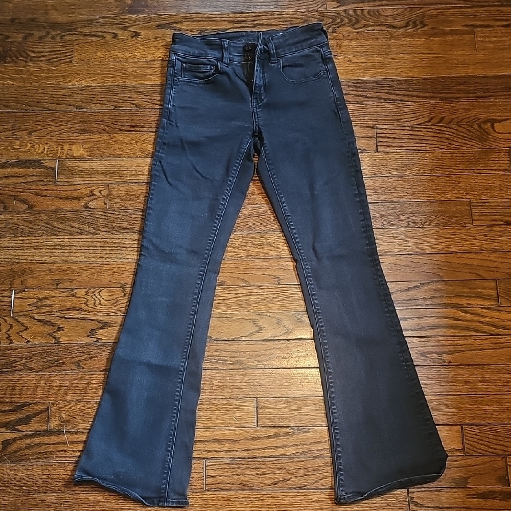 American Eagle Outfitters Black Wide Leg Flare Jeans